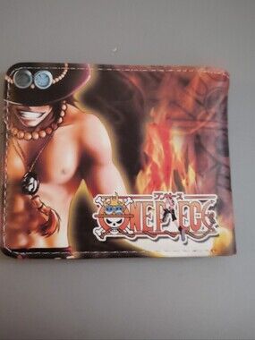 New fire fist ace one piece anime manga leather wallet